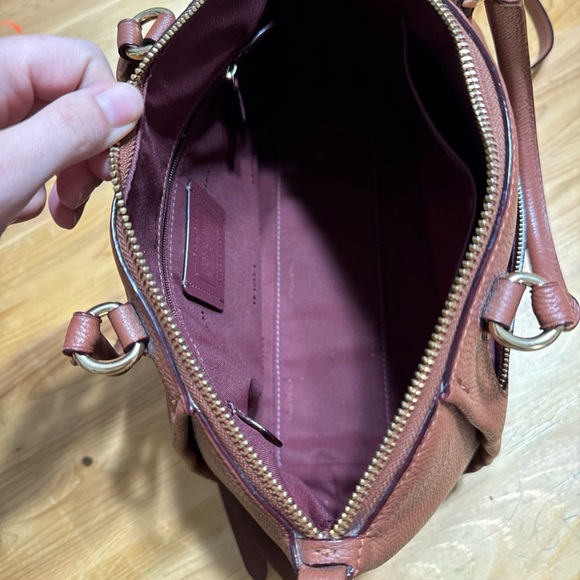 Coach Brown Leather Elise Satchel Purse Handbag Cognac Saddle Brown - Picture 9 of 16